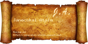 Janecskai Atala névjegykártya